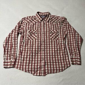 Brooks & Dunn Women's L Panhandle Slim Pearl Snap Long Sleeve Shirt Embroidered